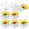 ZEOABSY 6-Pack 15 mL Transparent Acrylic Diamond-Shaped Empty Jars with Gold Screw Caps view 1