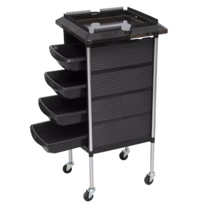 ppARK Black Salon Tray Trolley, 5-Tier Multipurpose Beauty Cart