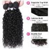 Water Wave Human Hair Extensions, 3–4 Brazilian Weave Bundles, Unprocessed Virgin Remy Hair, Natural Black view 2
