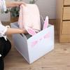 OYHOMO Kids' Felt Storage Basket with Bunny Design, Foldable Toy Bin with Handles view 2
