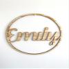 Custom Personalized Wooden Name Round Hoop Wall Sign, 40 cm view 2