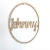 Custom Personalized Wooden Name Round Hoop Wall Sign, 40 cm view 3