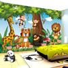 Custom 3D Photo Wallpaper Lion Tiger Giraffe Monkey Animal Wall Mural for Baby or Kids' Bedroom, 430 x 300 cm view 2