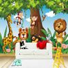 Custom 3D Photo Wallpaper Lion Tiger Giraffe Monkey Animal Wall Mural for Baby or Kids' Bedroom, 430 x 300 cm view 4