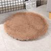 LIVEINU Shaggy Faux Fur Pet Bed, Round, 40 cm, Camel view 1