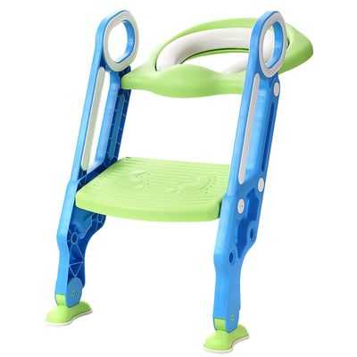 Foldable Kids Toilet Seat with Adjustable Step Stool