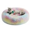 Chickw1 Round Donut Dog Bed for Dogs and Cats, 50 cm, Rainbow view 1