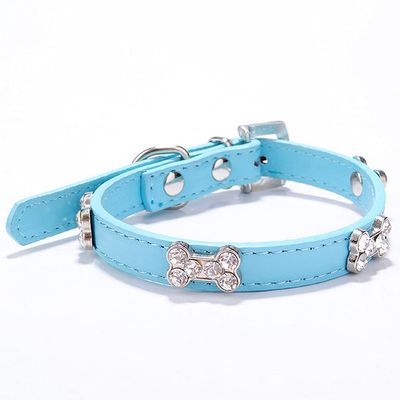 ZESLIV Dog Collar with Rhinestones for Medium Dogs
