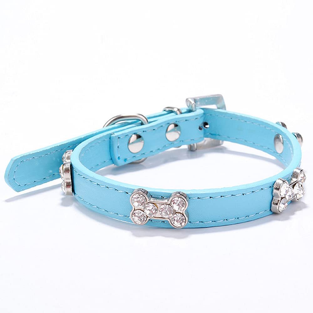 ZESLIV Dog Collar with Rhinestones for Medium Dogs