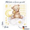 Cuddly Bear on the Cloud V292 | Hand-Drawn | Kindergarten Sticker | Nursery Wall Sticker with Stars (100 x 100 cm) view 2