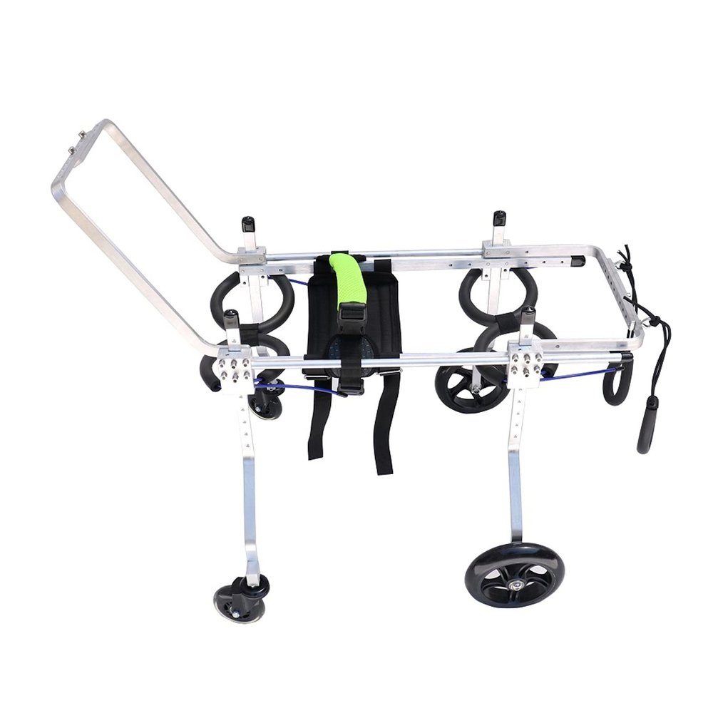 RXBD 4-Wheel Dog Wheelchair, Adjustable Full-Body Support, Front-Leg Rehabilitation, Belly Band (M, 13–20 kg)
