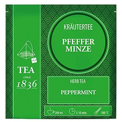 2 x teemando Peppermint Tea, No Added Flavoring, 50 Pyramid Sachets, 2 g Each