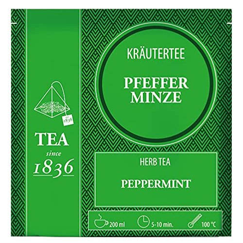 2 x teemando Peppermint Tea, No Added Flavoring, 50 Pyramid Sachets, 2 g Each