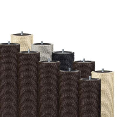 Kratzbaumland 11 cm End Pole with Threaded Stud, Replacement Scratching Post Pole, 59 cm, M10, Brown Sisal