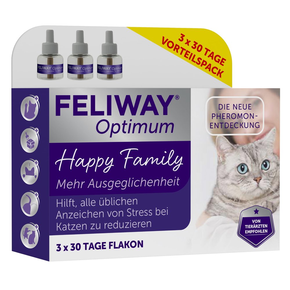 FELIWAY Optimum 3 x 30-Day Value Pack, 3 x 48 ml, Vet Recommended