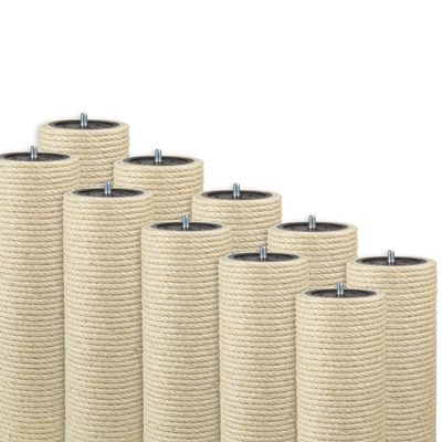 Kratzbaumland 11 cm Deluxe End Post with 8 mm Sisal Rope, Length: 93 cm, Thread: 10 mm (M10)