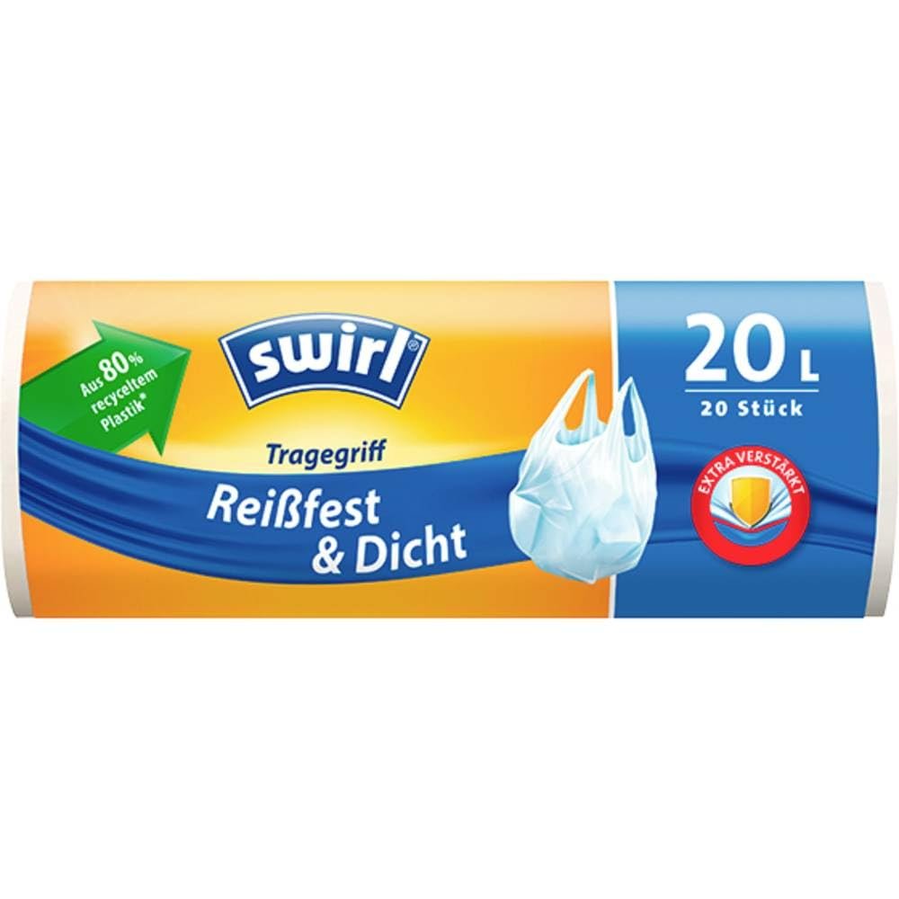 Swirl 20 L Trash Bags with Handles, 20 Count