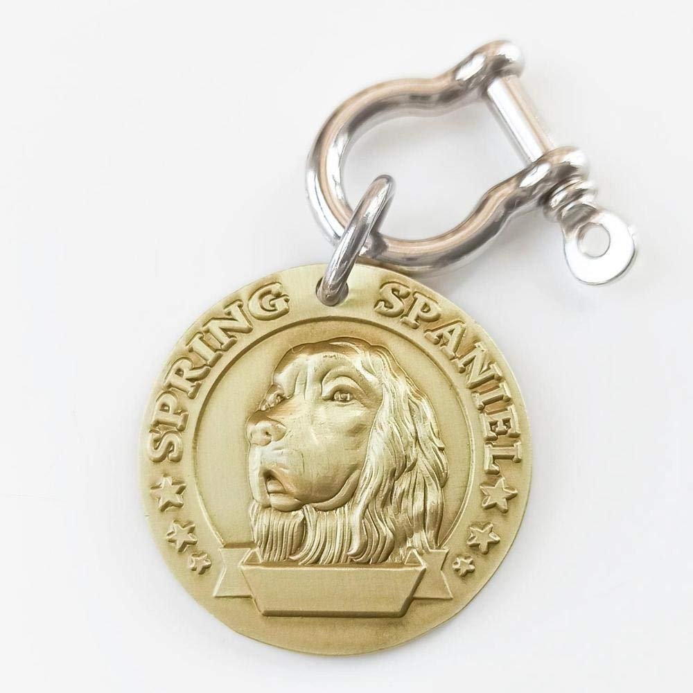 Personalized Brass Dog Tag, 3D Purebred Dog Design, Front and Back Engraving, 31 mm