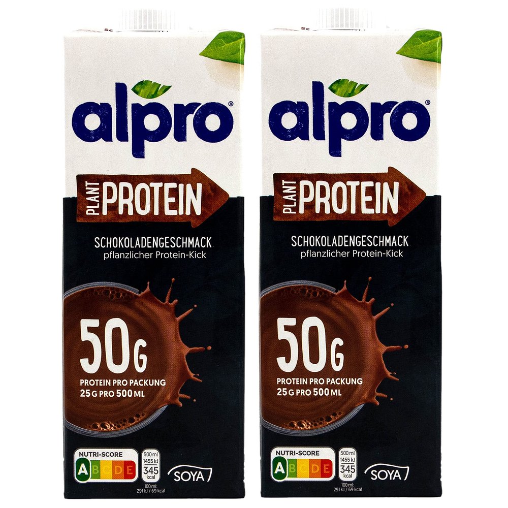 Alpro Protein Chocolate Soy Drink, 2 x 1 L