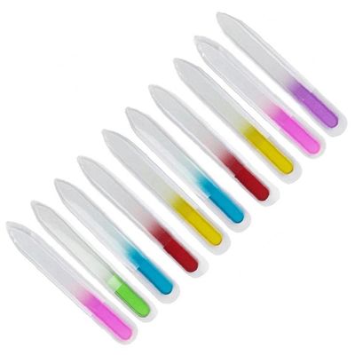 Onsinic 10-Piece Glass Nail File Set, Double-Sided Crystal Files, Assorted Colors