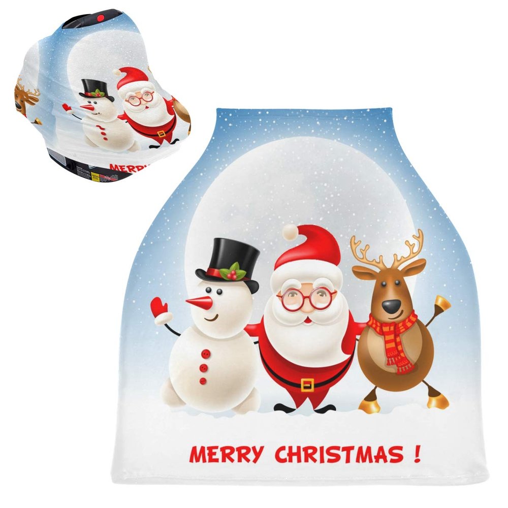 Snowman Claus Moon Car Seat Canopy and Nursing Cover