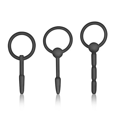 Roluck Silicone Male Urethral Dilator Set with Pull Rings, 3 Pieces