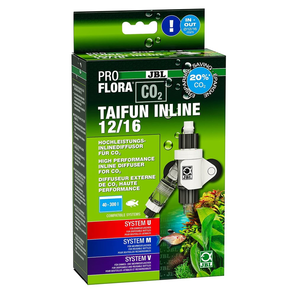 JBL PROFLORA CO2 TAIFUN INLINE 12/16 CO2 Diffuser for 40–300 L Aquariums