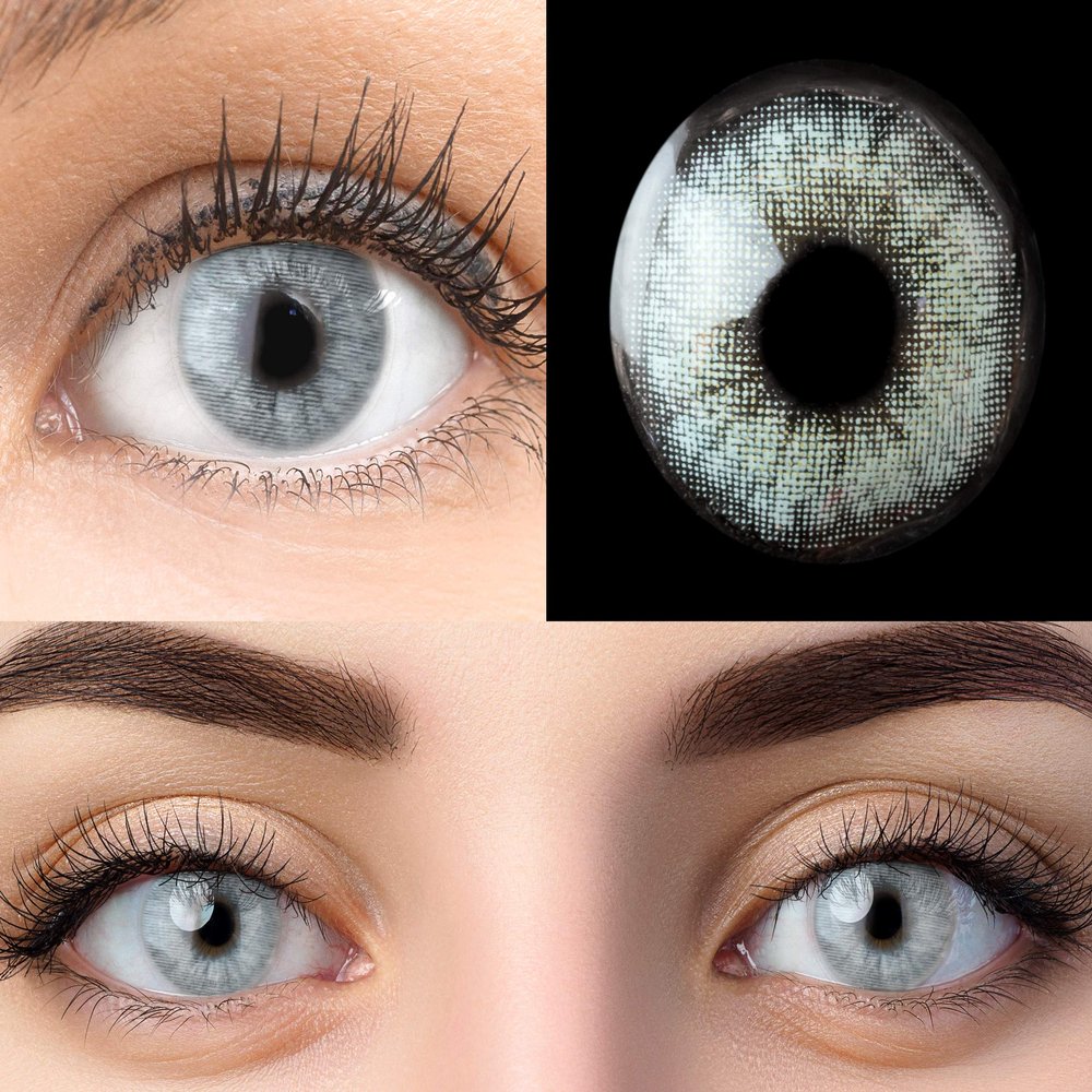 GLAMLENS Keira Blue Opaque Blue Monthly Contact Lenses with Case, -4.00 Diopters, 1 Pair