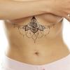 1 Black Rose Underboob Temporary Tattoo with Chains - BC028 view 1