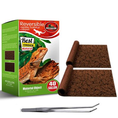FQQF MCLANZOO Reptile Carpet 40-Gallon Upgrade Package, 2 Terrarium Liners with Feeding Tweezers