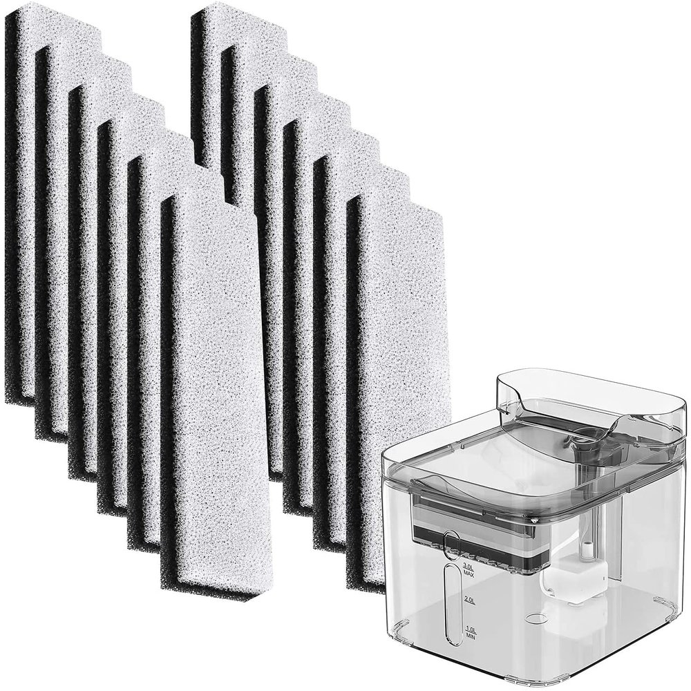 12-Pack Cat Fountain Filters Compatible with WF020, Activated Carbon Replacement Filters