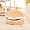 Cute Hamburger Bed Kennel, Warm Waterproof Sleeping Bag Nest for Cats and Puppies, Beige view 2