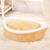 Cute Hamburger Bed Kennel, Warm Waterproof Sleeping Bag Nest for Cats and Puppies, Beige view 3