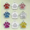 Personalized Glitter Paw-Shaped Pet Tag with Hook and Bell, Pink view 3