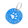 Cat & Dog ID Tag, Cute Print, Mini, Blue, S view 1