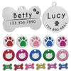 Personalized Engraved Pet Tag - Hot Pink Paw view 2