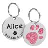Personalized Engraved Pet Tag - Hot Pink Paw view 4