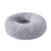 Chickw1 Round Donut Dog Bed for Dogs and Cats, Plush Washable Pet Bed, Light Gray, 80 cm view 1