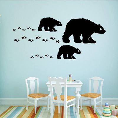 Zdklfm69 Animal Polar Bear Wall Decal, Self-Adhesive Waterproof Vinyl Wall Art, 76 x 142 cm