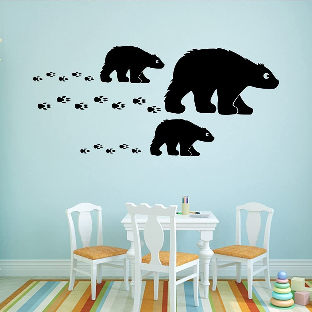 Zdklfm69 Animal Polar Bear Wall Decal, Self-Adhesive Waterproof Vinyl Wall Art, 76 x 142 cm