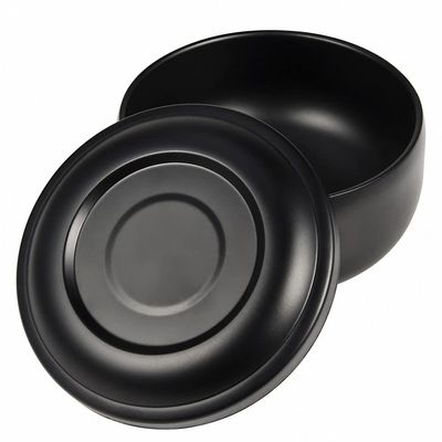 Lurrose Stainless Steel Shaving Soap Bowl for Men with Lid, Black