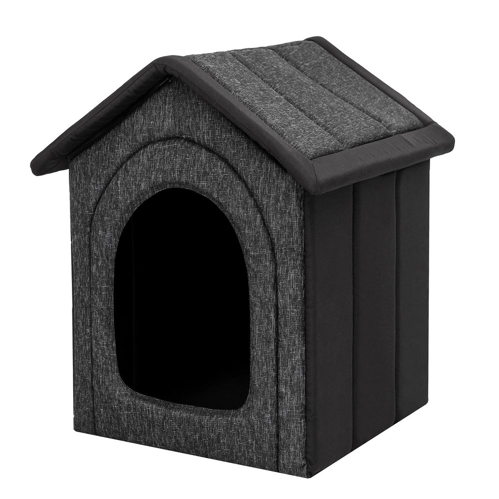 Dog House, Pet Den, Graphite Koleinen + Black Oxford, R1: 32 x 38 cm
