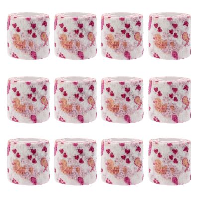 ZPYXBH 12-Piece Self-Adhesive Bandage Wrap Set for Pets, 5 cm x 4.5 m, Assorted Patterns