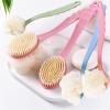 2-in-1 Long-Handle Body Brush with Nylon Bristles and Loofah view 3