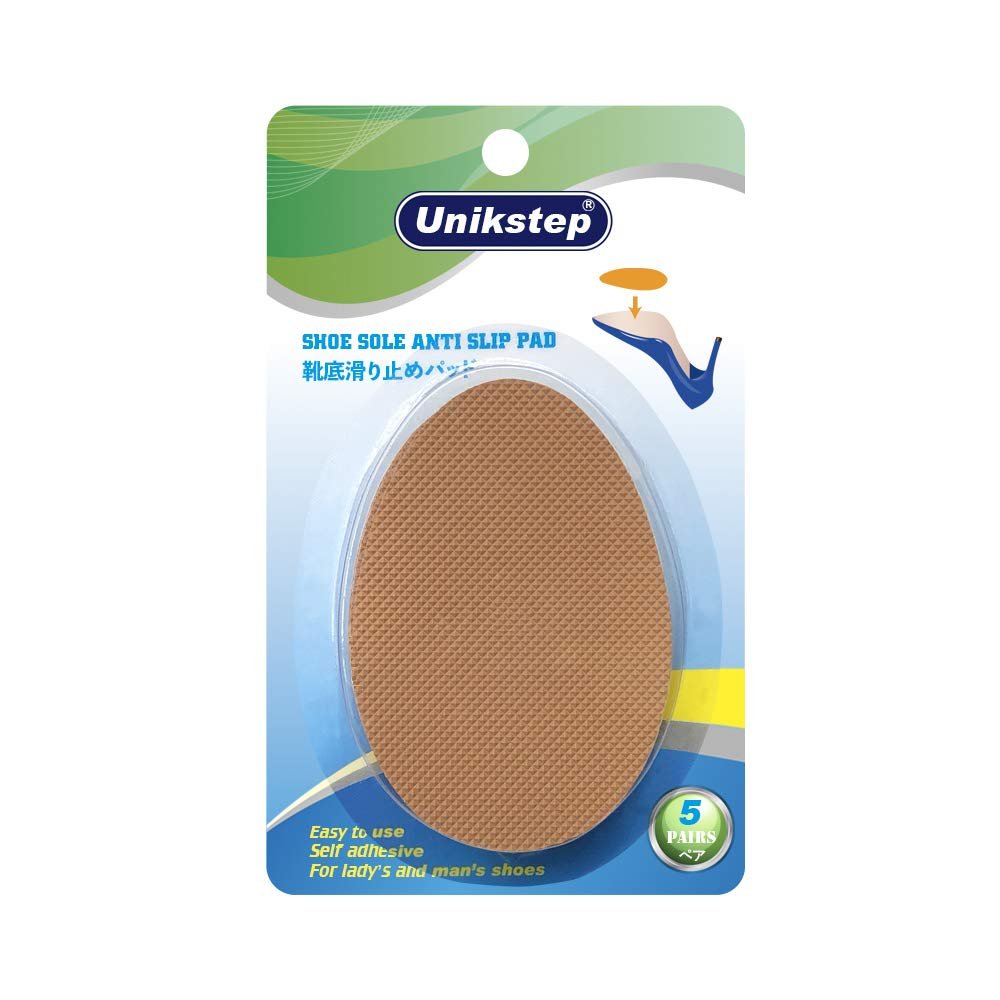 Unikstep 5 Pairs Non-Slip Self-Adhesive Shoe Sole Pads, Khaki