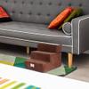 3-Step Removable Pet Dog Stairs, Flannel, Light Gray view 3