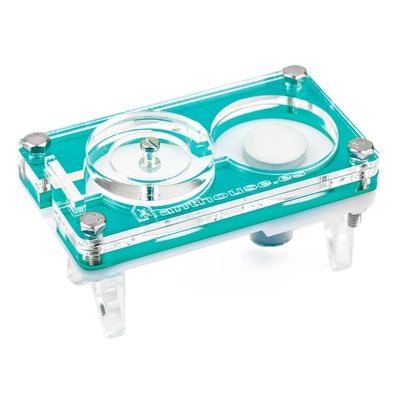 AntHouse Acrylic Ant Farm 9 x 5 x 1.3 cm with Mushroom Moisture System and Complimentary Ants, Light Blue