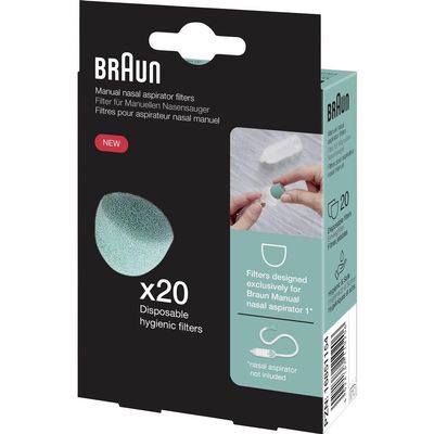 Braun Manual Nasal Aspirator 1 Filters | 20 Count | BNF020