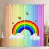 Rainbow Curtains for Girls, Cute Colorful Lollipop Window Panels for Kids’ Bedrooms and Living Rooms, 2 Panels, 175 x 140 cm, Good Room-Darkening Effect view 2