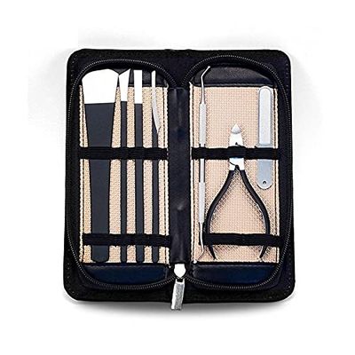 xuejuanshop Nail Clipper and Scissors Set, Portable 8-Piece Case
